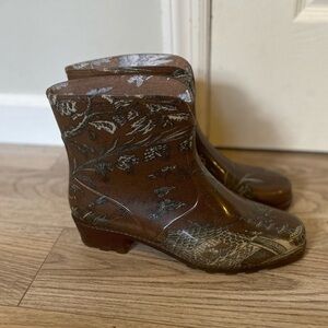 UNBRANDED Brown patterned “Wellingtons” Short Rainboots